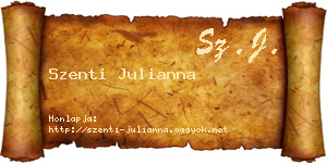 Szenti Julianna névjegykártya